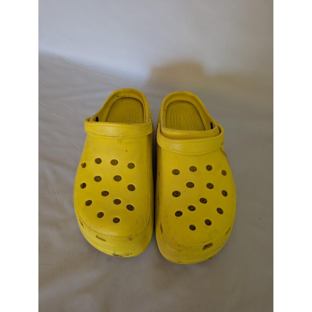 Yellow Platform Clogs Women Size 11 Chunky Slip On Comfort Shoes Bright Summer - Picture 2 of 3